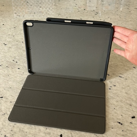 Dark Grey iPad Case Cover with a Apple Pencil Side Holder - Picture 2 of 4